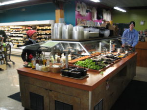 Salad bar in a grocery store
