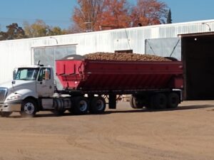 A truckload full of Kitchen Kleen Potatoes!