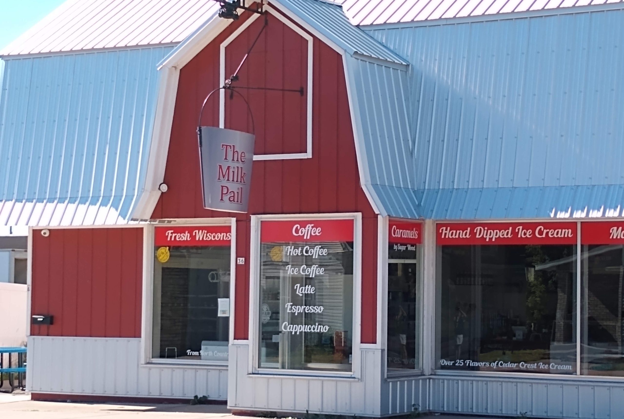 Photo of the exterior of the Milk Pail in Rice Lake