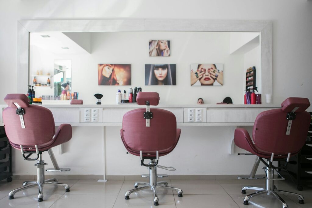 photo of salon interior view