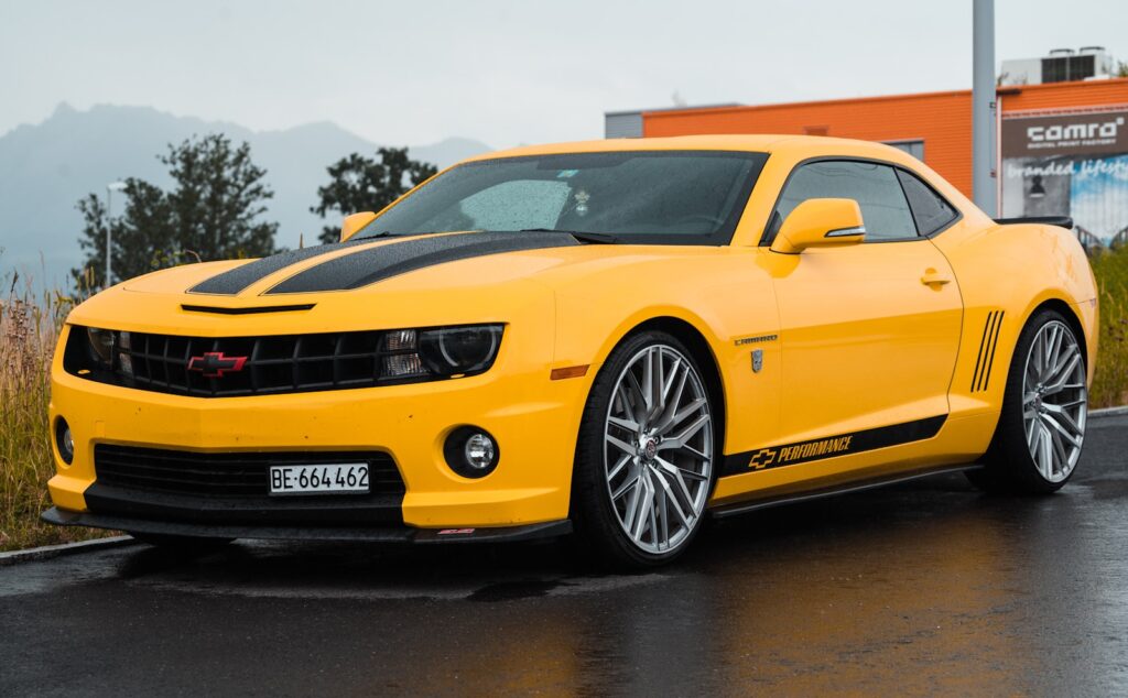 yellow Chevrolet coupe auto parts