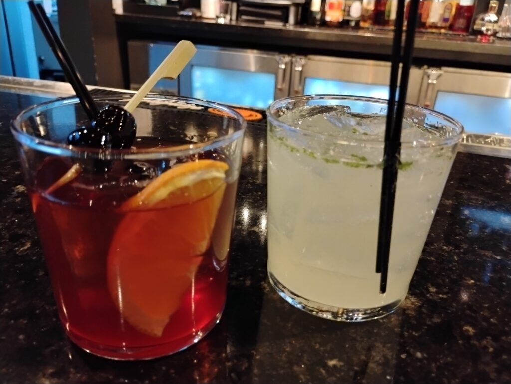 The Black Walnut Old Fashioned and Altitude Adjustment cocktails at the MSP Intercontinental hotel